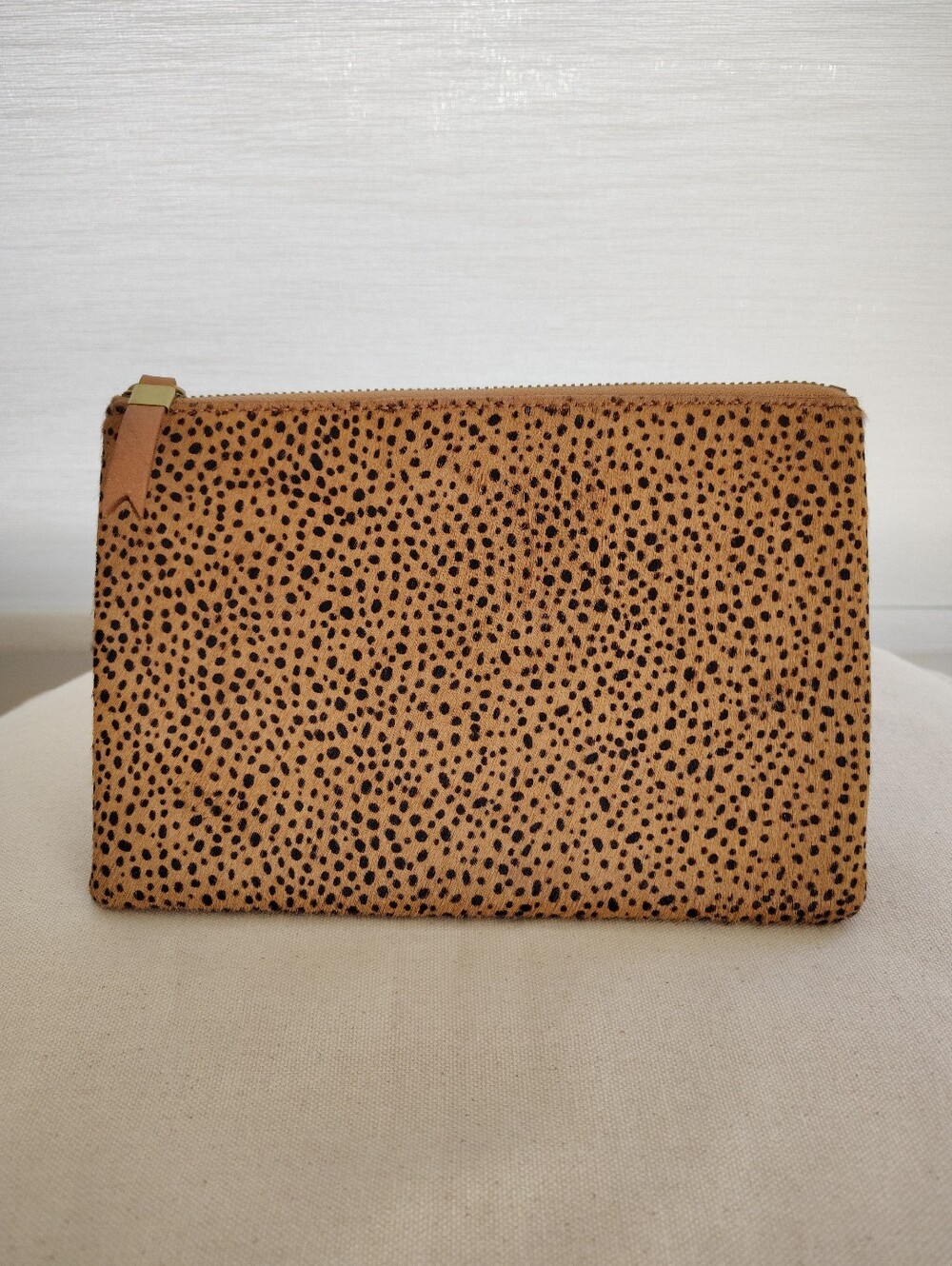 Madewell Dotted Calf Hair Zippered Clutch Wallet